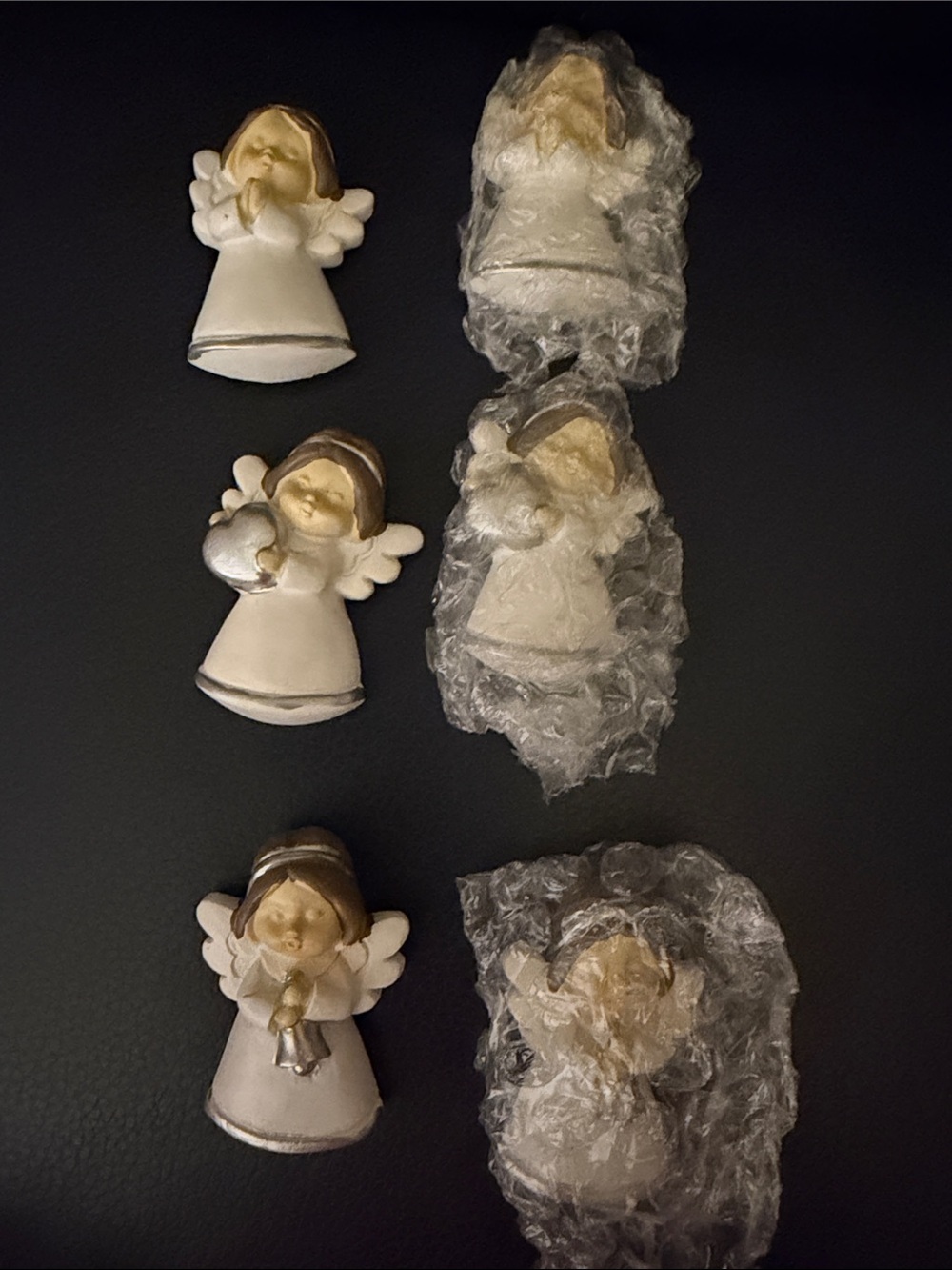 Farmhouse 2" Ceramic Angel Magnets Christmas Hand Painted Lot of 6